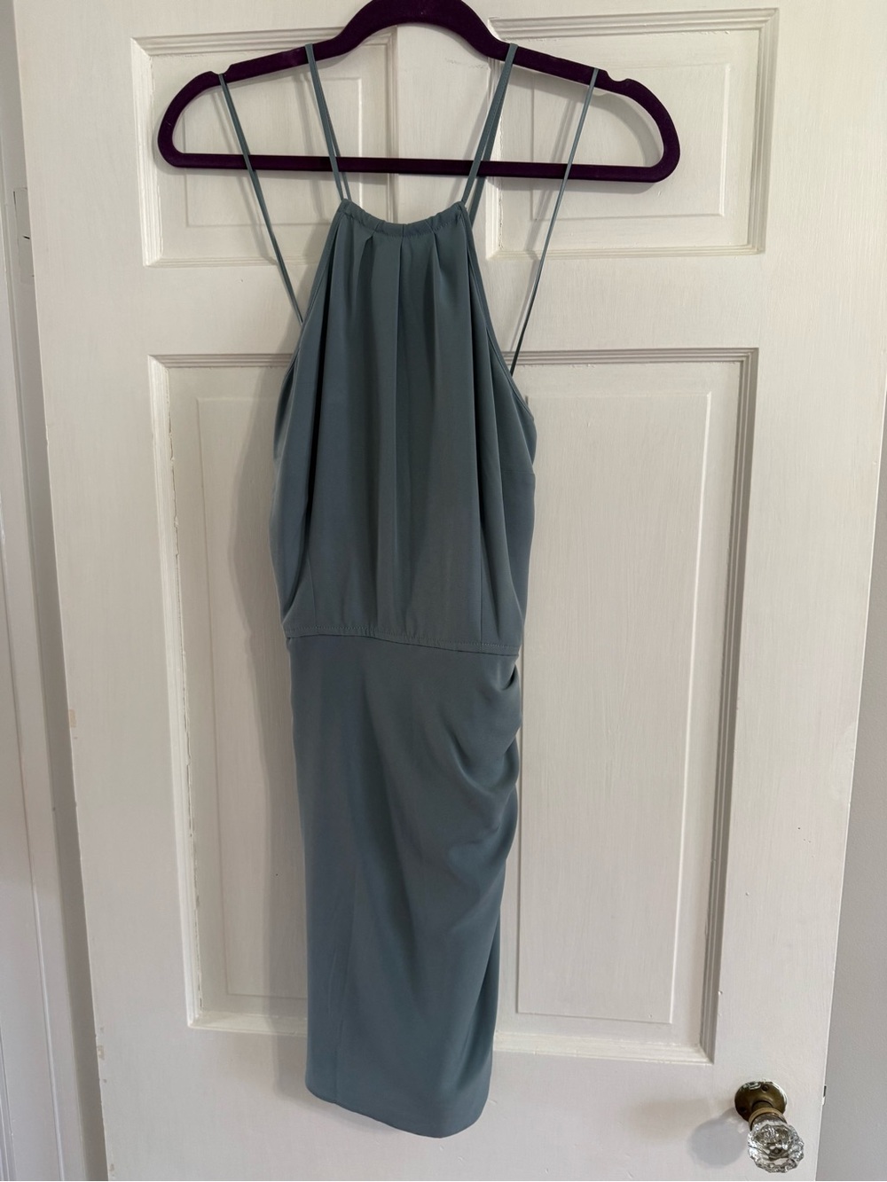 Abercrombie & Fitch Blue Green Halter Wrap Mini Dress - Medium Tall